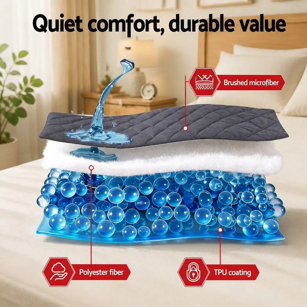 Single Mattress Protector Fitted 35cm Deep Pocket Water-Resistant Elastic Skirt Microfiber