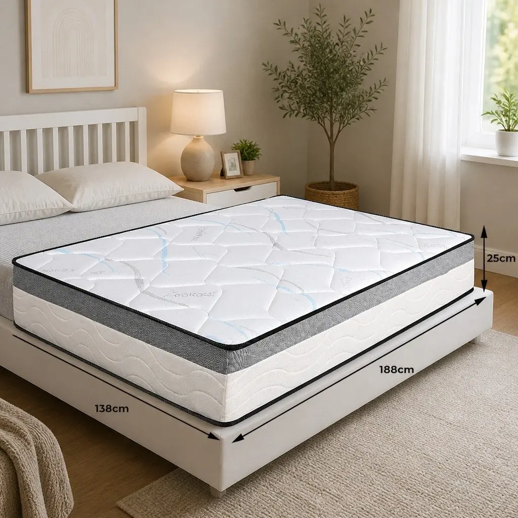 25cm Double Pocket Spring Mattress with 660 Coils