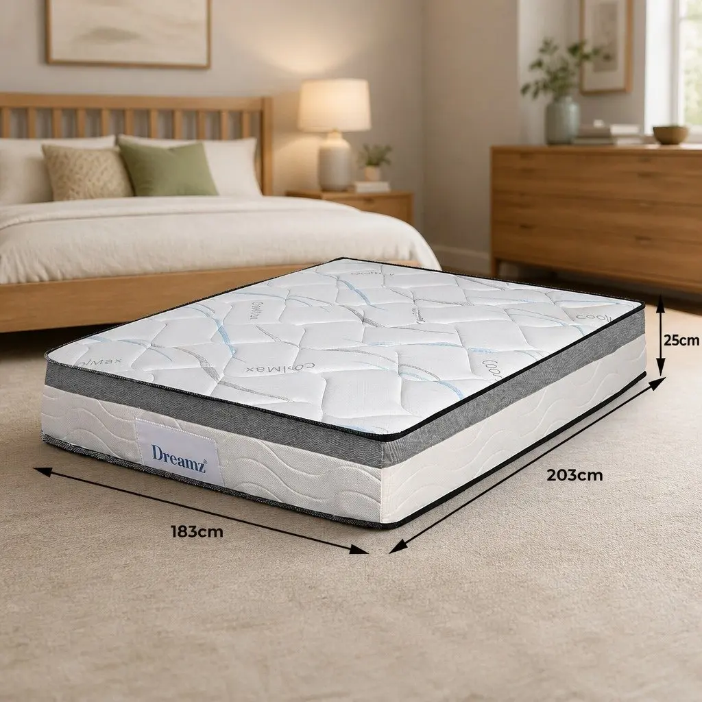 Spring Mattress King Size for Bedroom 25cm Thick Pocket Spring Comfort Support