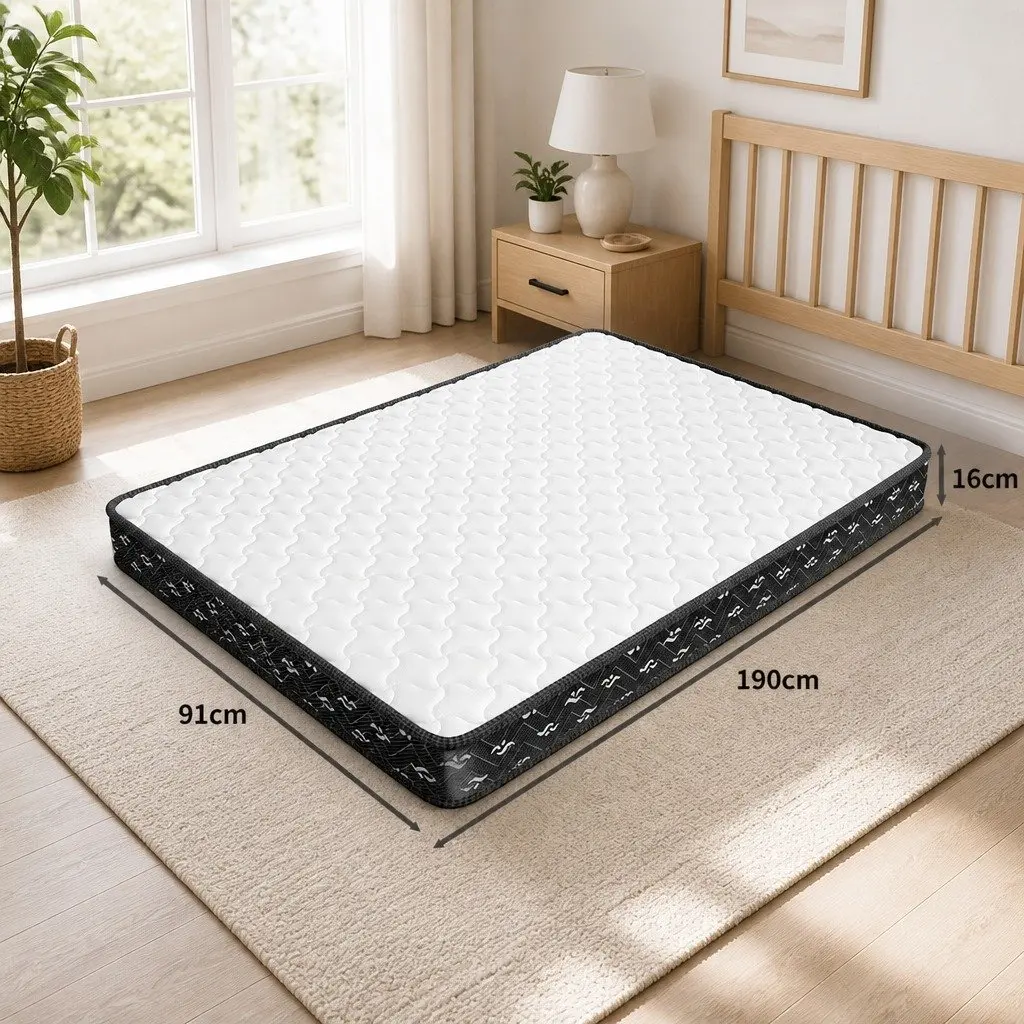 Single Spring Mattress 16cm Thick Bonnell Coil Bed Pocket Tight Support