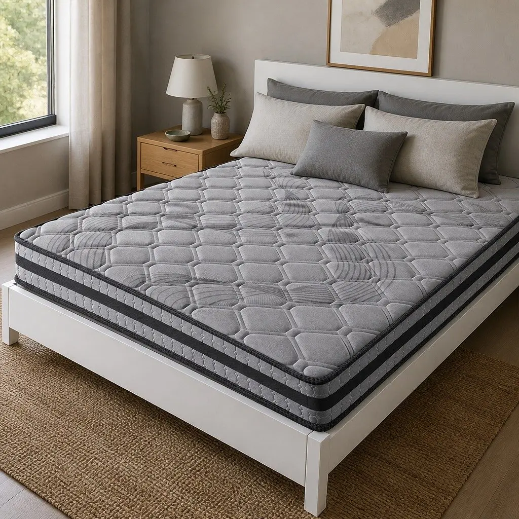 Double Pocket Spring Mattress for Bedroom 188cm x 138cm Medium Firm Sleep Support