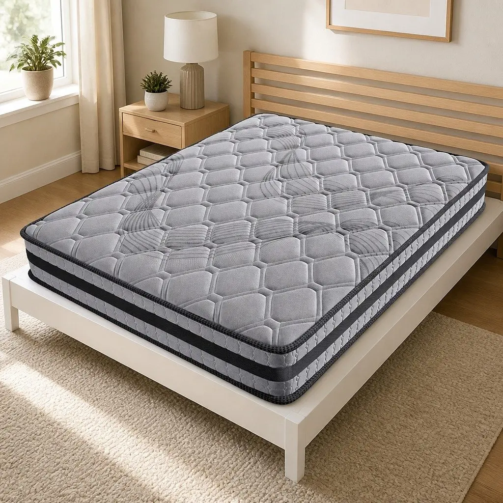 Double Pocket Spring Mattress for Bedroom 188cm x 138cm Medium Firm Sleep Support