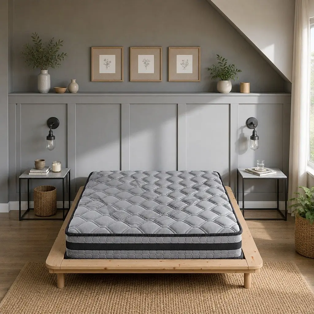 Double Pocket Spring Mattress for Bedroom 188cm x 138cm Medium Firm Sleep Support