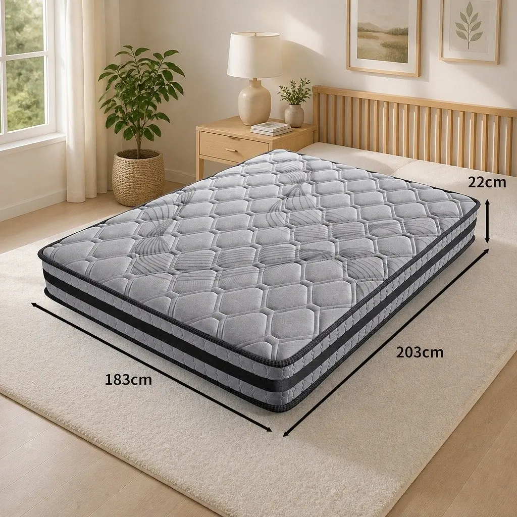 Pocket Spring Mattress King Size 5-Zone Medium Firm Sleep Support Comfort