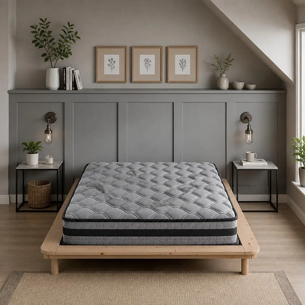 Queen Spring Mattress Pocket Coil Medium Firm Support Breathable Sleep Bed