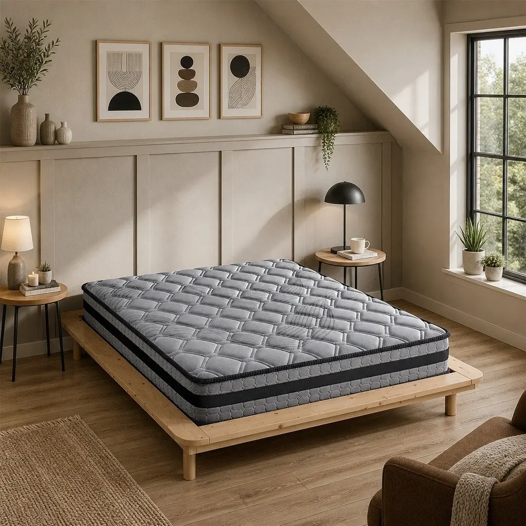 Queen Spring Mattress Pocket Coil Medium Firm Support Breathable Sleep Bed
