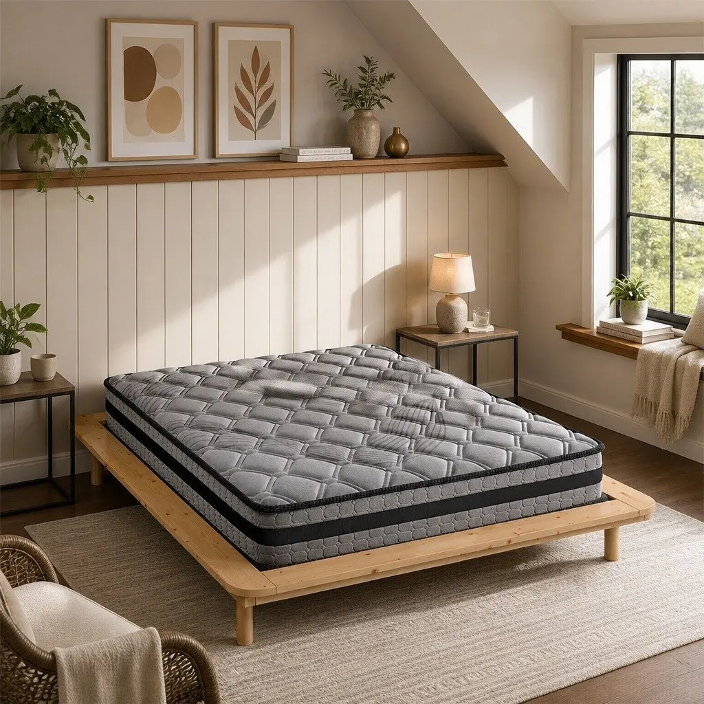 Single Pocket Spring Mattress Single Size 190cm x 91cm 5-Zone Medium Firm Support