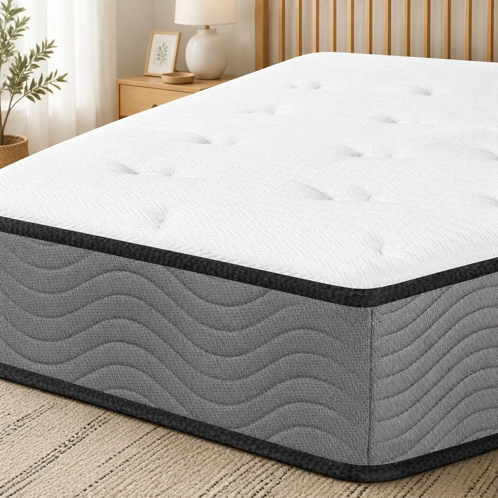 Double Pocket Spring Mattress 6-Zone Support Extra Firm Bed Top Sleep