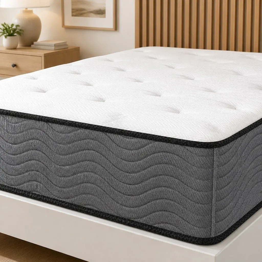 King Single Spring Mattress 6-Zone Pocket Coil Bed Top Extra Firm Support