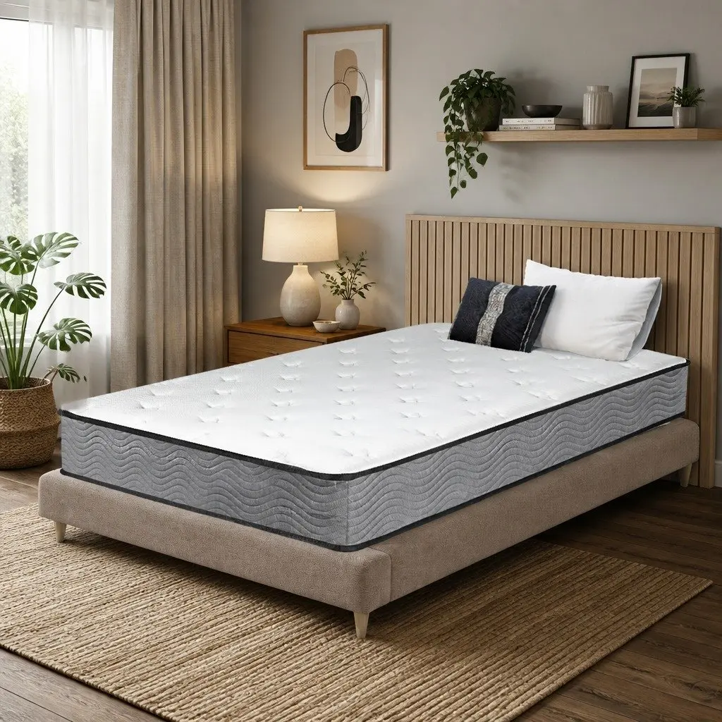King Single Spring Mattress 6-Zone Pocket Coil Bed Top Extra Firm Support