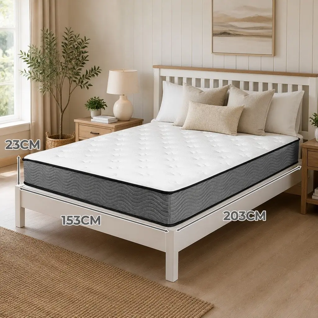 Queen Pocket Spring Mattress for Supportive Sleep 203cm x 153cm x 23cm