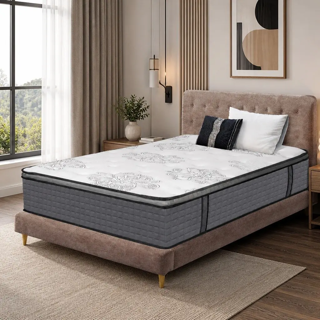 Double Spring Mattress Pocket Egg Crate Foam Medium Firmness 5-Zone Support Bed