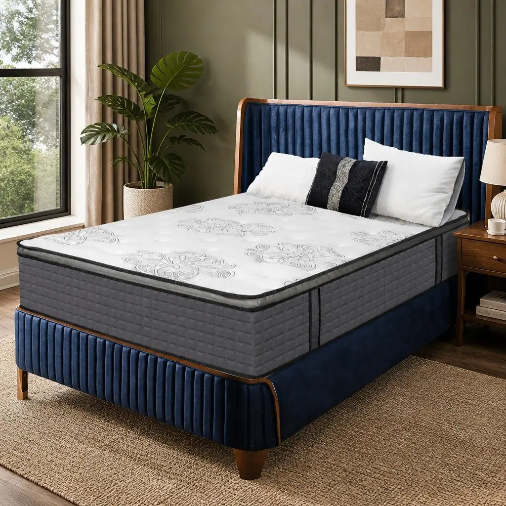 Double Spring Mattress Pocket Egg Crate Foam Medium Firmness 5-Zone Support Bed