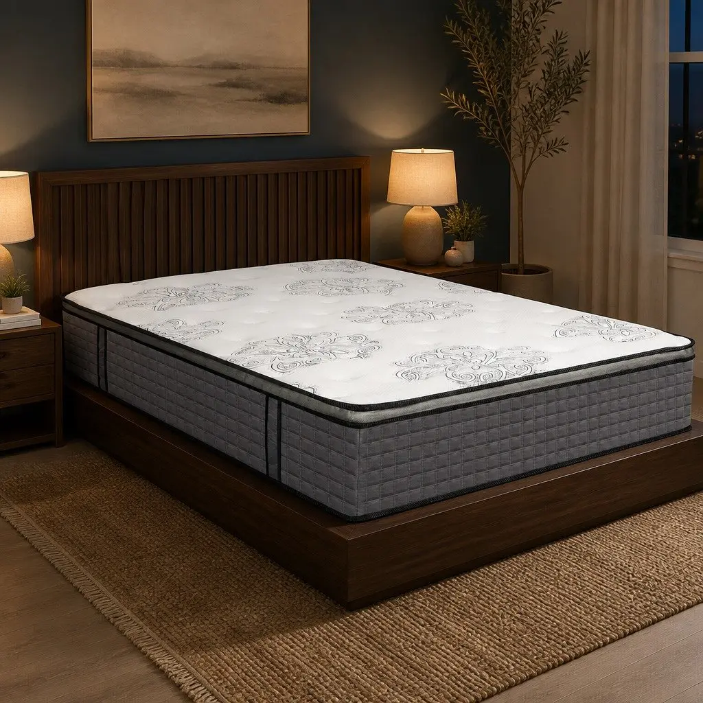 King Size Spring Mattress for Bedroom 5-Zone Pocket Coil Medium Firm Egg-Crate Foam