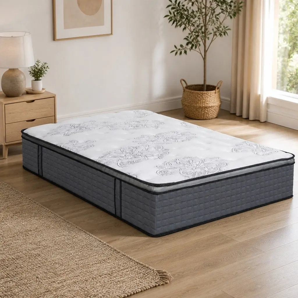 Spring Mattress Bed Pocket Egg-Crate Foam King Single Medium Firm Support