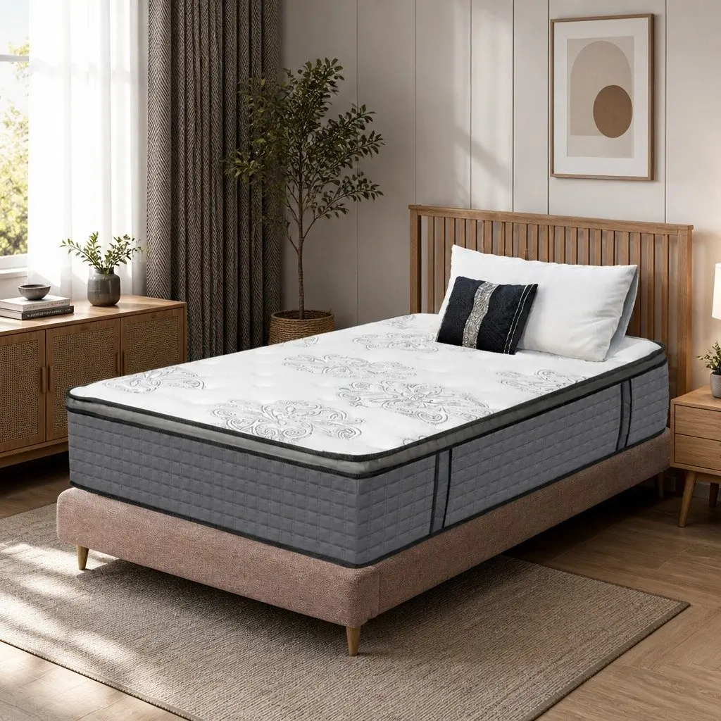 Spring Mattress Bed Pocket Egg-Crate Foam King Single Medium Firm Support