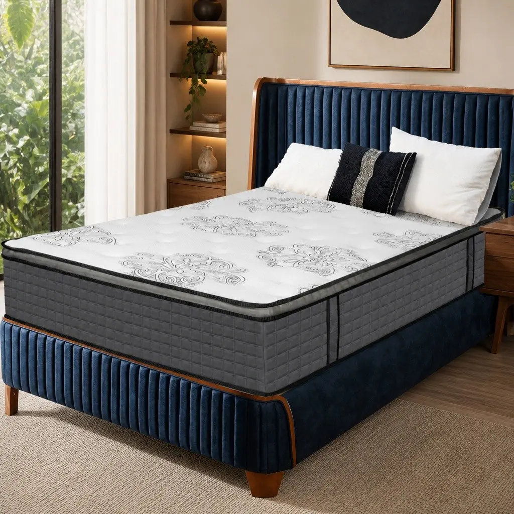 Spring Mattress Bed Pocket Egg-Crate Foam King Single Medium Firm Support