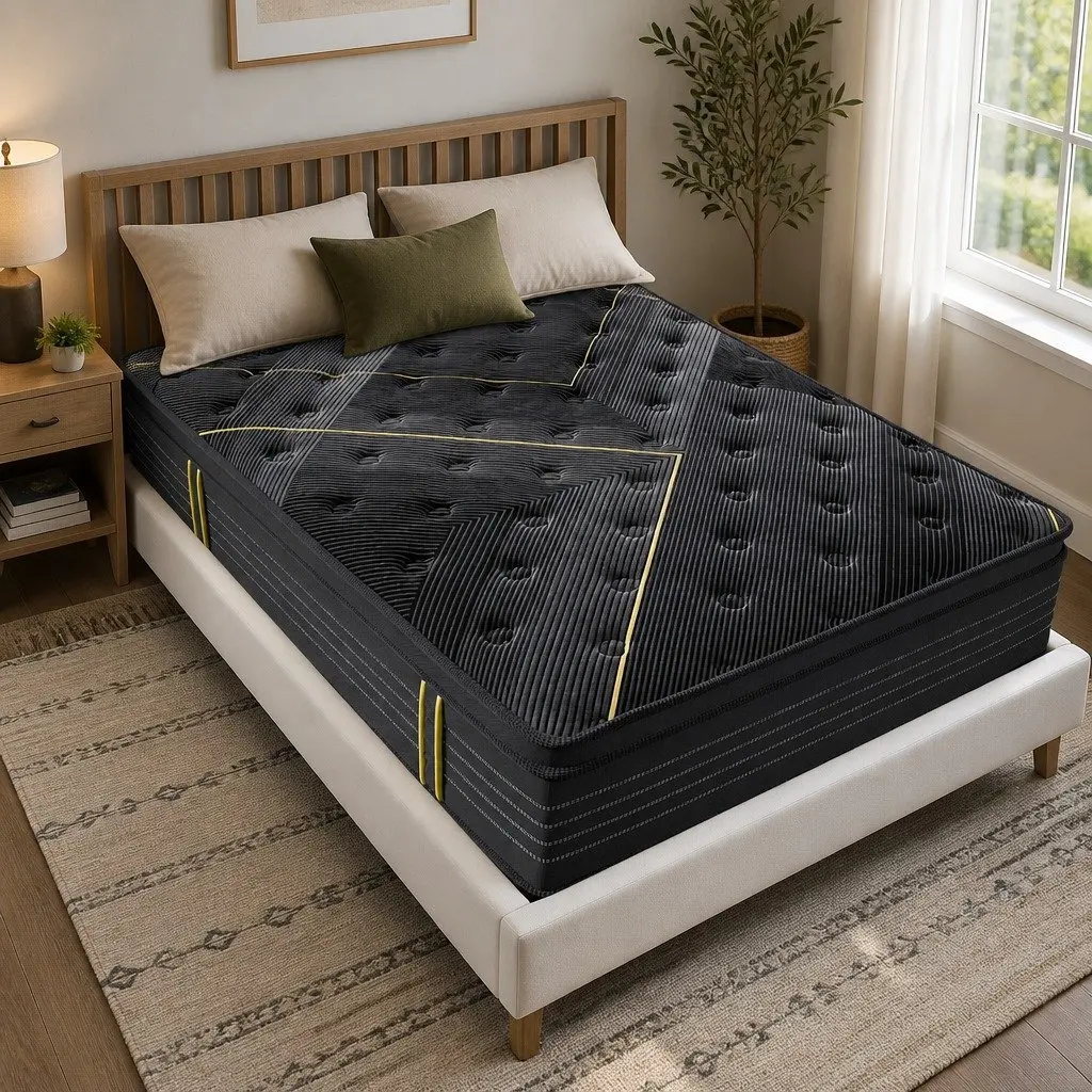 King Spring Mattress for Bedroom 203cm x 183cm Bamboo Charcoal Pocket Coil Euro Top Support