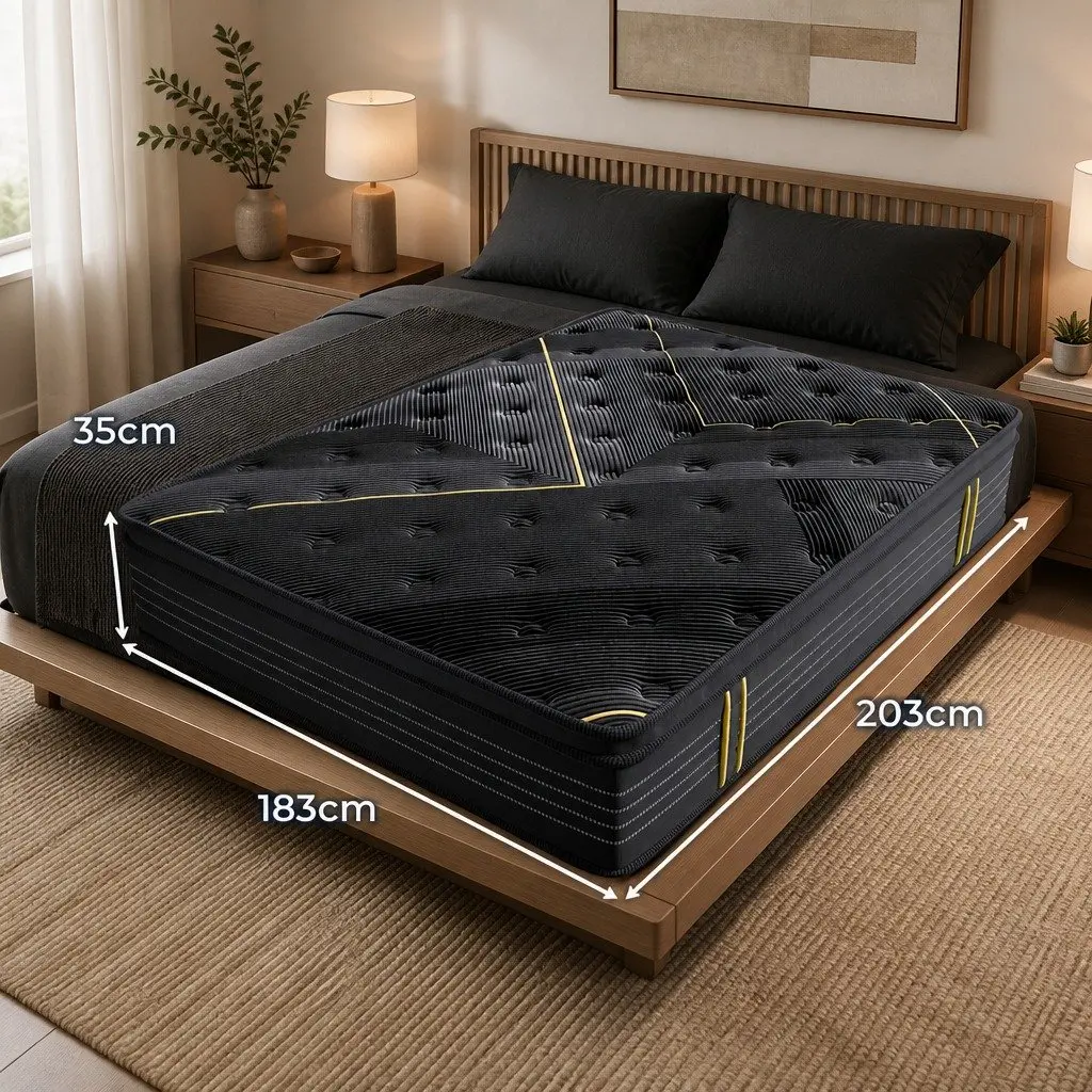 King Spring Mattress for Bedroom 203cm x 183cm Bamboo Charcoal Pocket Coil Euro Top Support