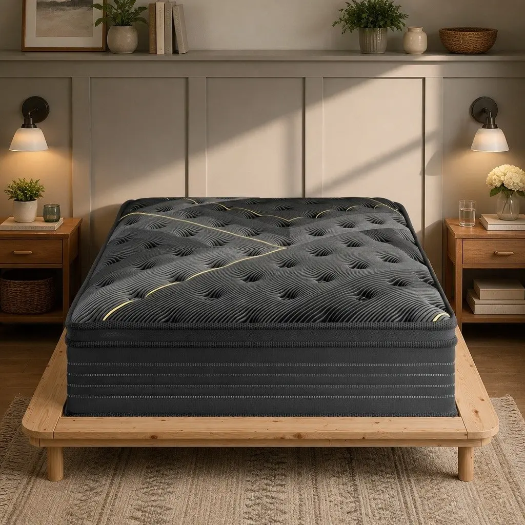 King Spring Mattress for Bedroom 203cm x 183cm Bamboo Charcoal Pocket Coil Euro Top Support