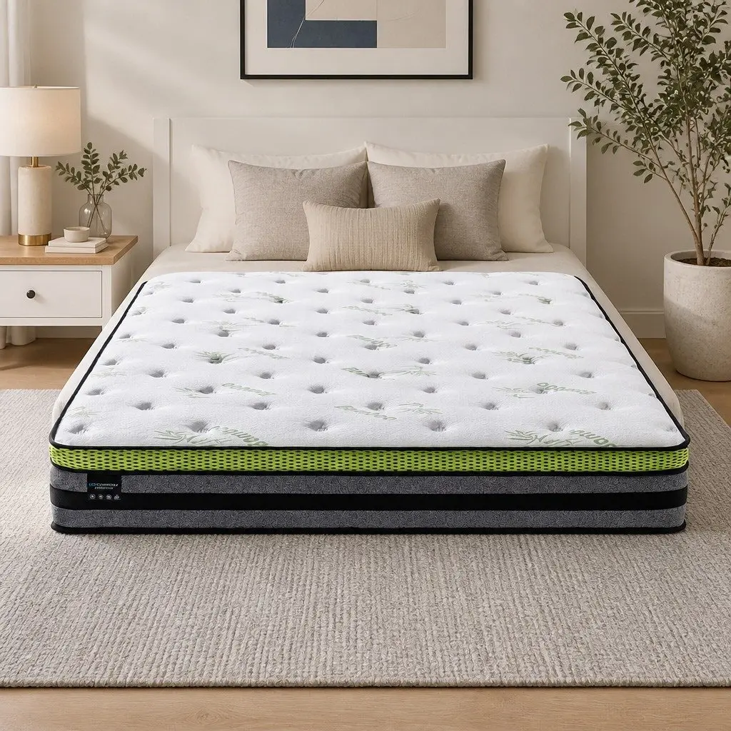 King Pocket Spring Mattress Cooling Gel Memory Foam Medium-Firm Support Bed