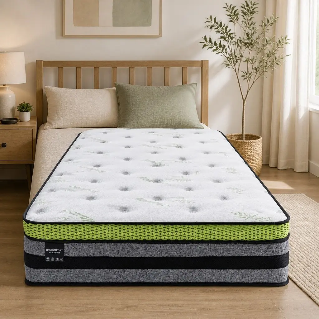 Single Pocket Spring Mattress for Bedroom Single Size 190cm x 90cm x 30cm Medium-Firm Support with Cooling Gel Memory Foam