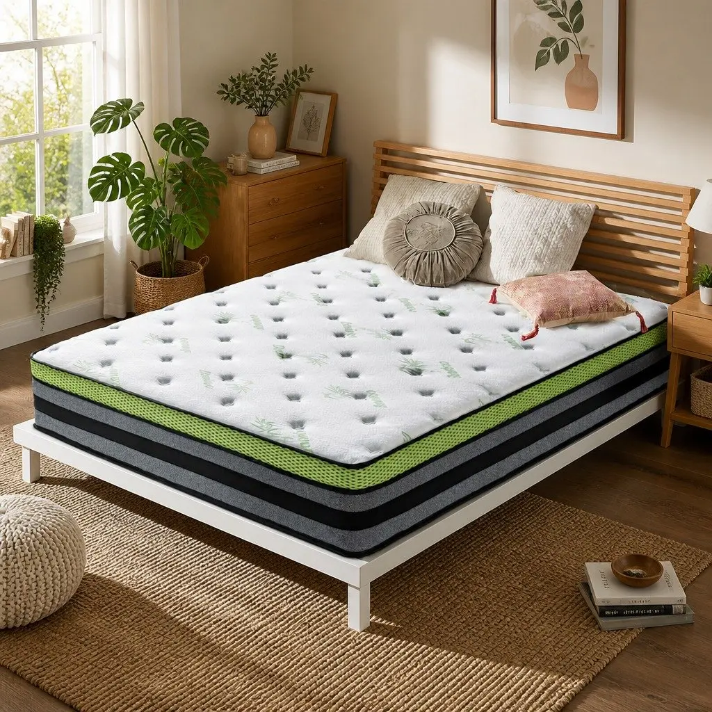 Single Pocket Spring Mattress for Bedroom Single Size 190cm x 90cm x 30cm Medium-Firm Support with Cooling Gel Memory Foam