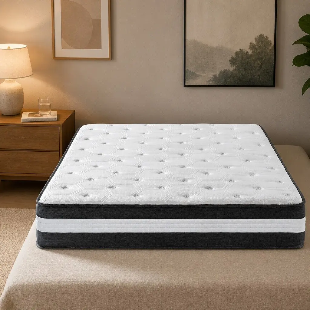 King Mattress for Bedroom 203cm x 183cm x 25cm Medium Firm Support 5 Zone Pocket Spring Gel