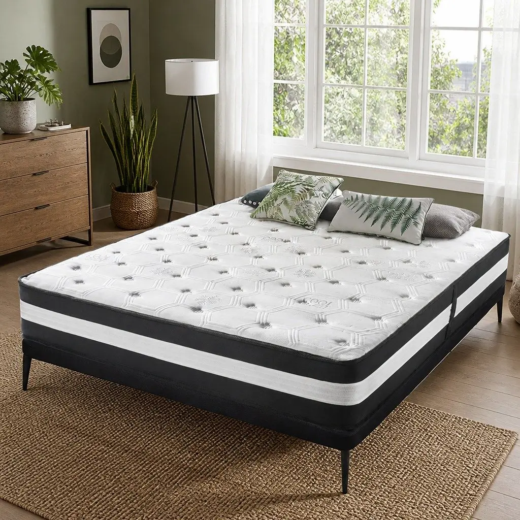 King Mattress for Bedroom 203cm x 183cm x 25cm Medium Firm Support 5 Zone Pocket Spring Gel