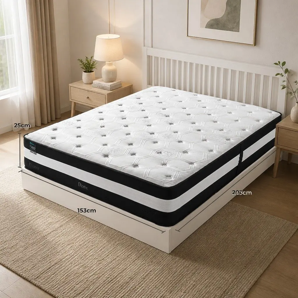 Queen Pocket Spring Mattress for Cooling Sleep 25cm Medium Firm Support