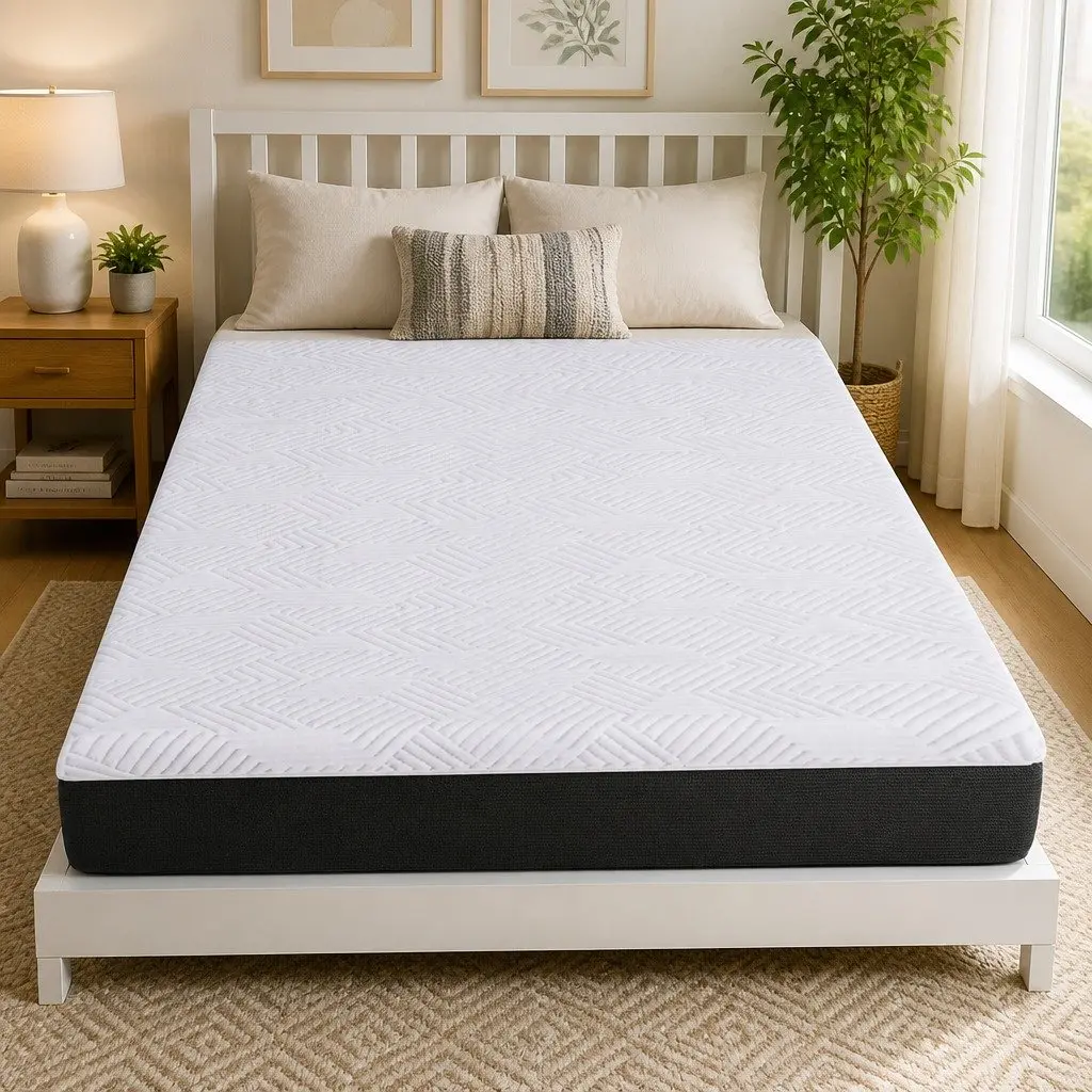 Single Gel Memory Foam Mattress Pad Breathable Cooling Hypoallergenic
