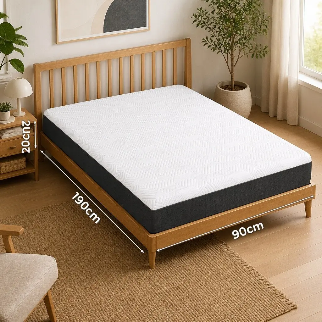 Single Gel Memory Foam Mattress Pad Breathable Cooling Hypoallergenic