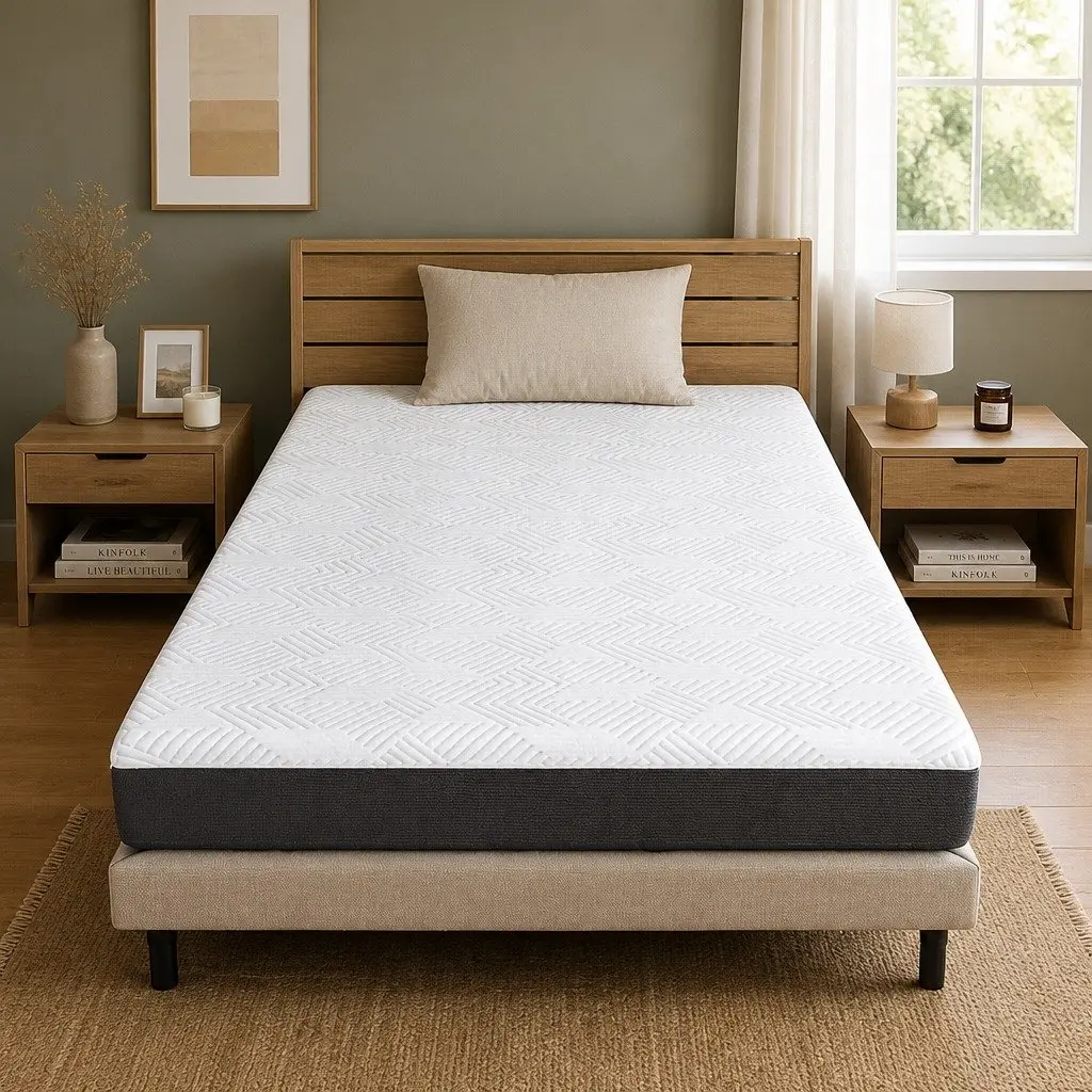 Single Gel Memory Foam Mattress Pad Breathable Cooling Hypoallergenic