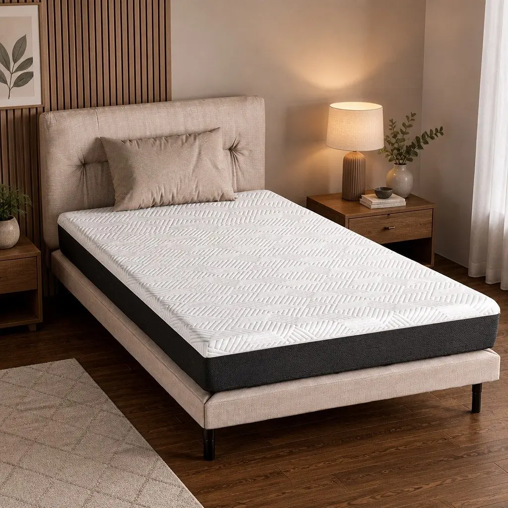 Single Gel Memory Foam Mattress Pad Breathable Cooling Hypoallergenic