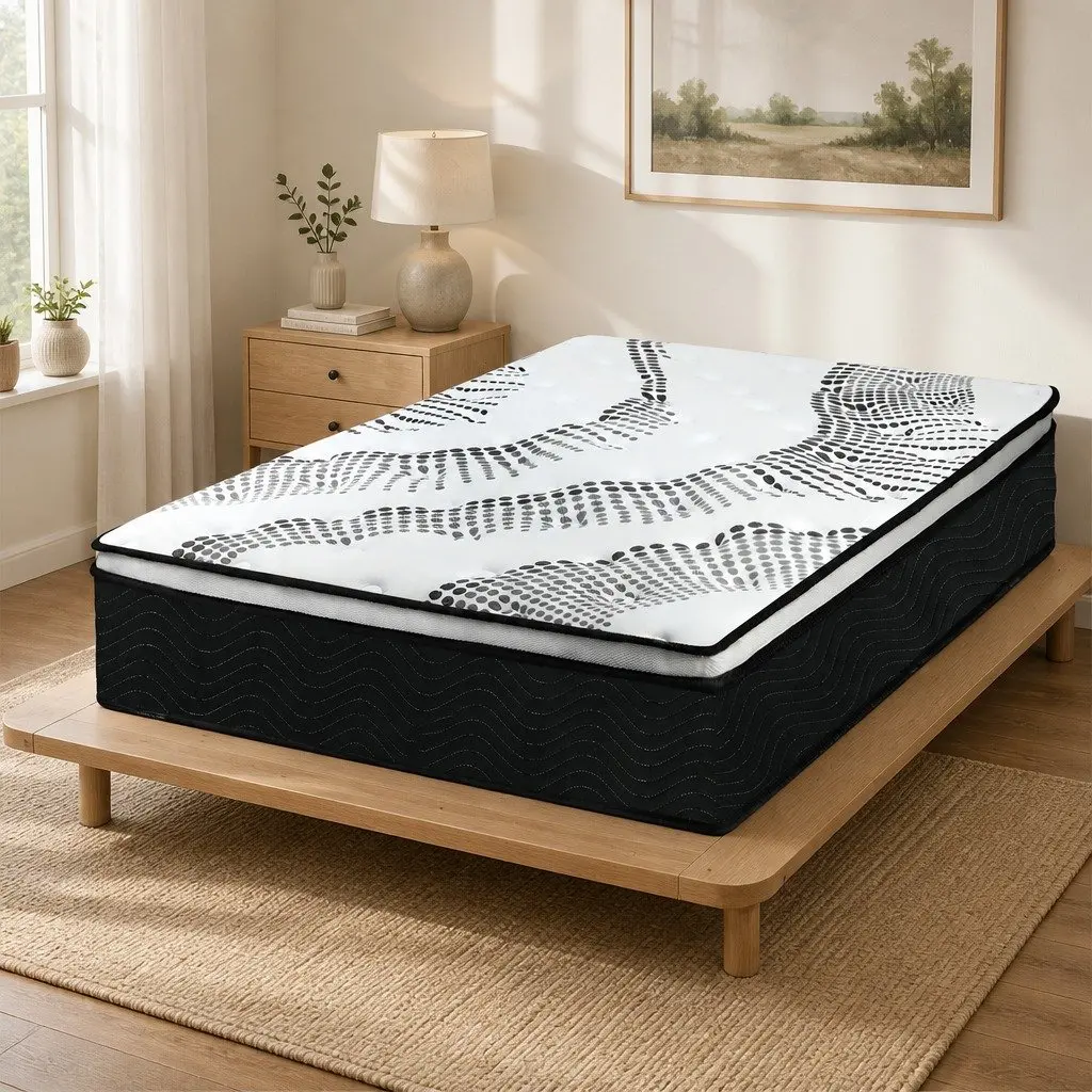 7 Zone Pocket Spring Mattress 32cm King Single Hybrid Foam Support Bed