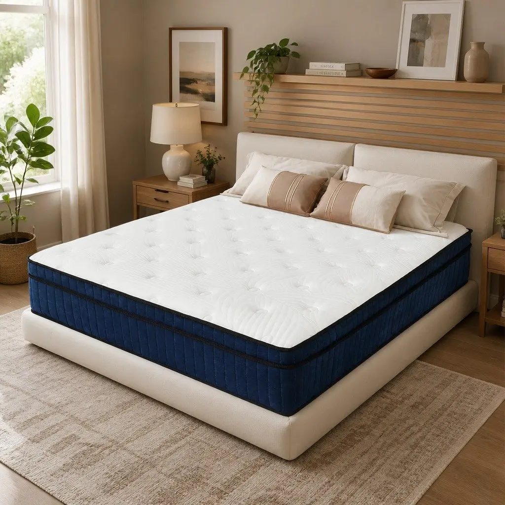 Double Mattress Hybrid Foam 7 Zone Pocket Spring Support Medium Firm 138cm x 188cm
