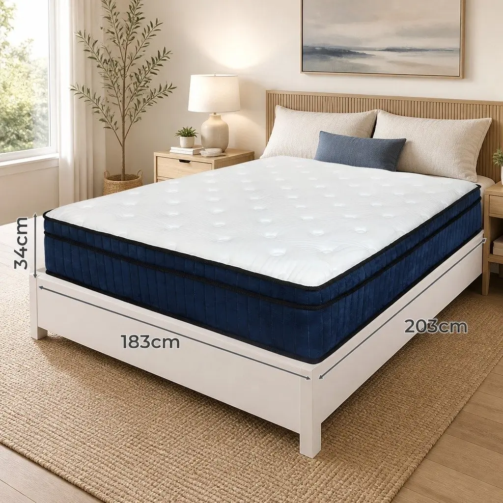 King Mattress 7 Zone Pocket Spring Medium Firm Hybrid Foam Support Bed