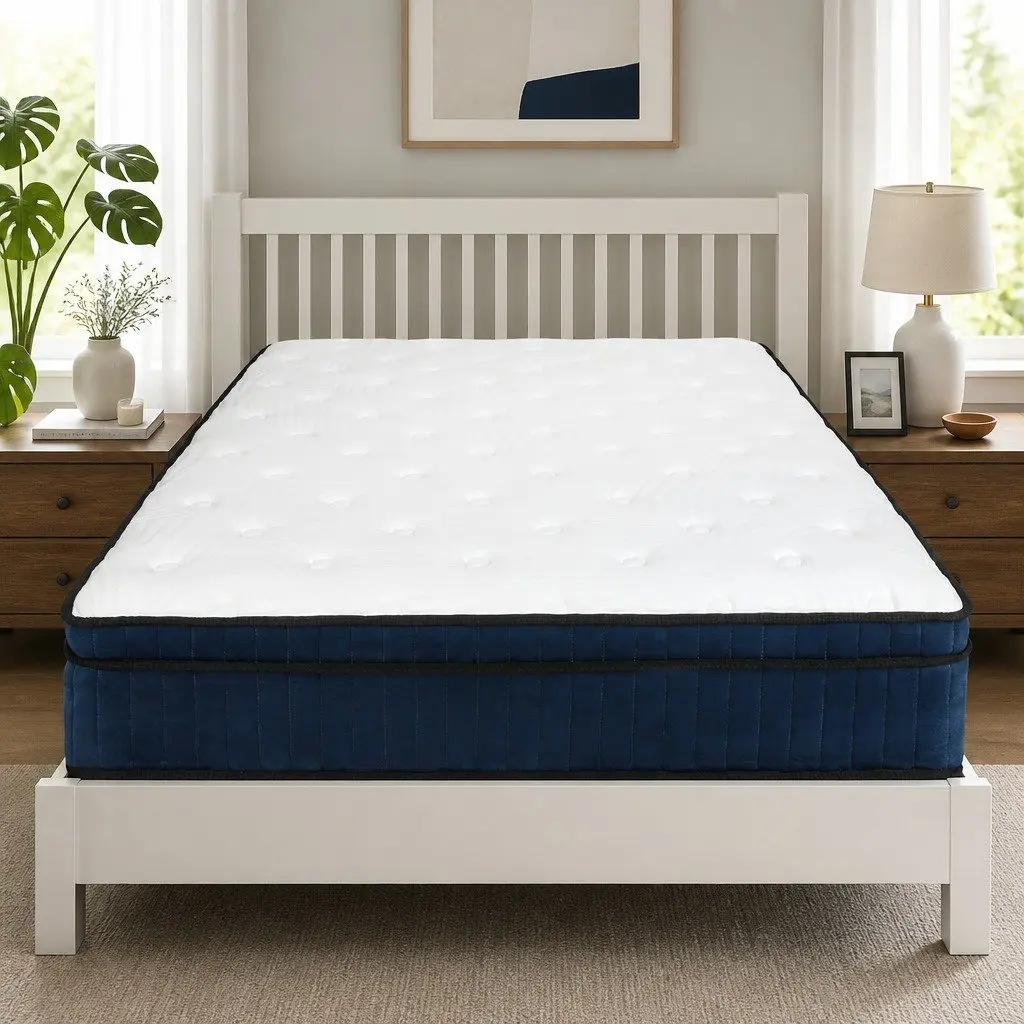Queen Size Mattress 7 Zone Pocket Spring Medium Firm Hybrid Foam Support