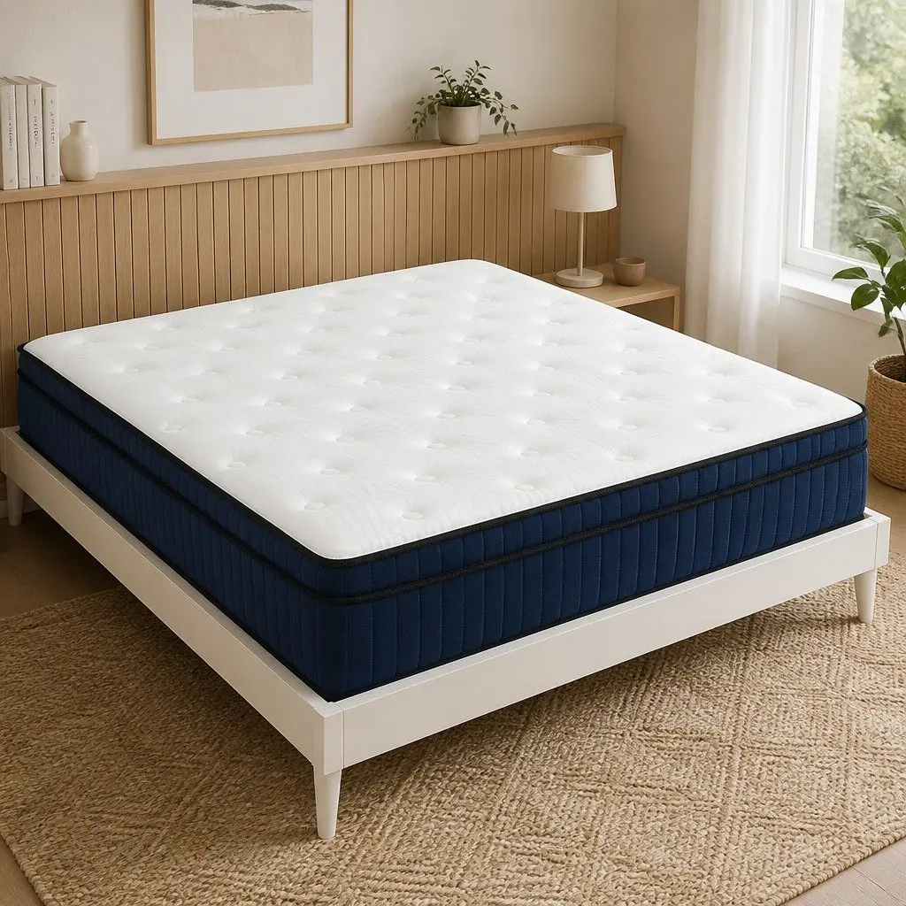 Queen Size Mattress 7 Zone Pocket Spring Medium Firm Hybrid Foam Support