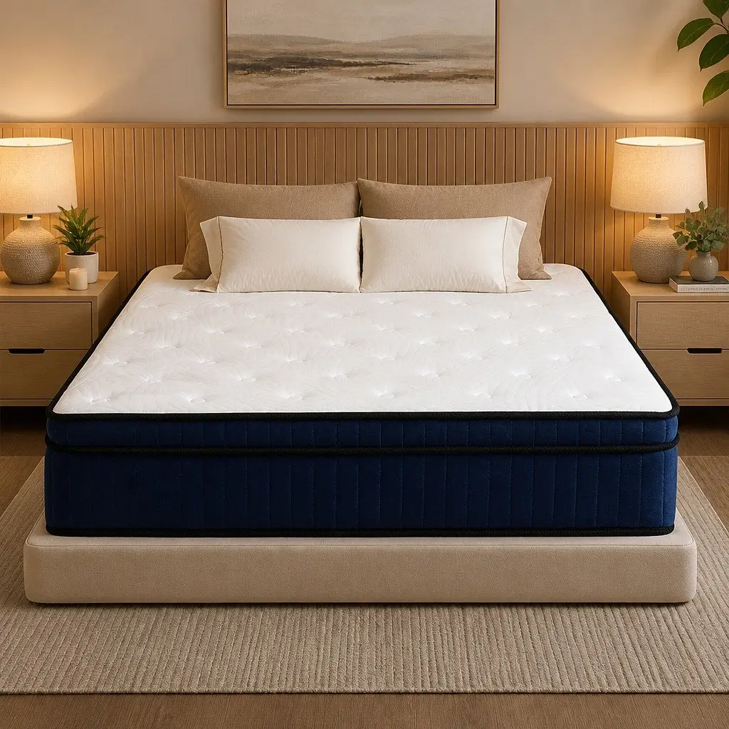 Queen Size Mattress 7 Zone Pocket Spring Medium Firm Hybrid Foam Support
