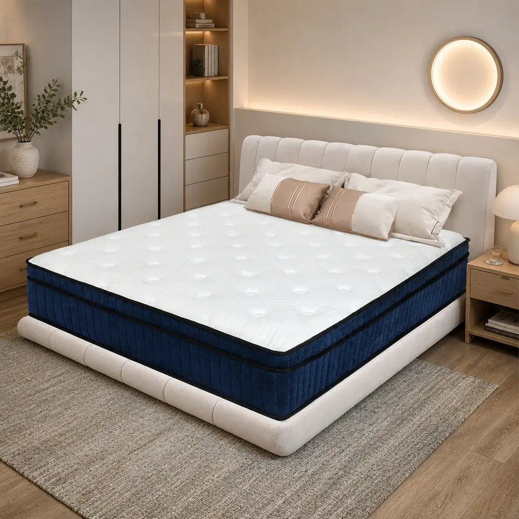 Queen Size Mattress 7 Zone Pocket Spring Medium Firm Hybrid Foam Support