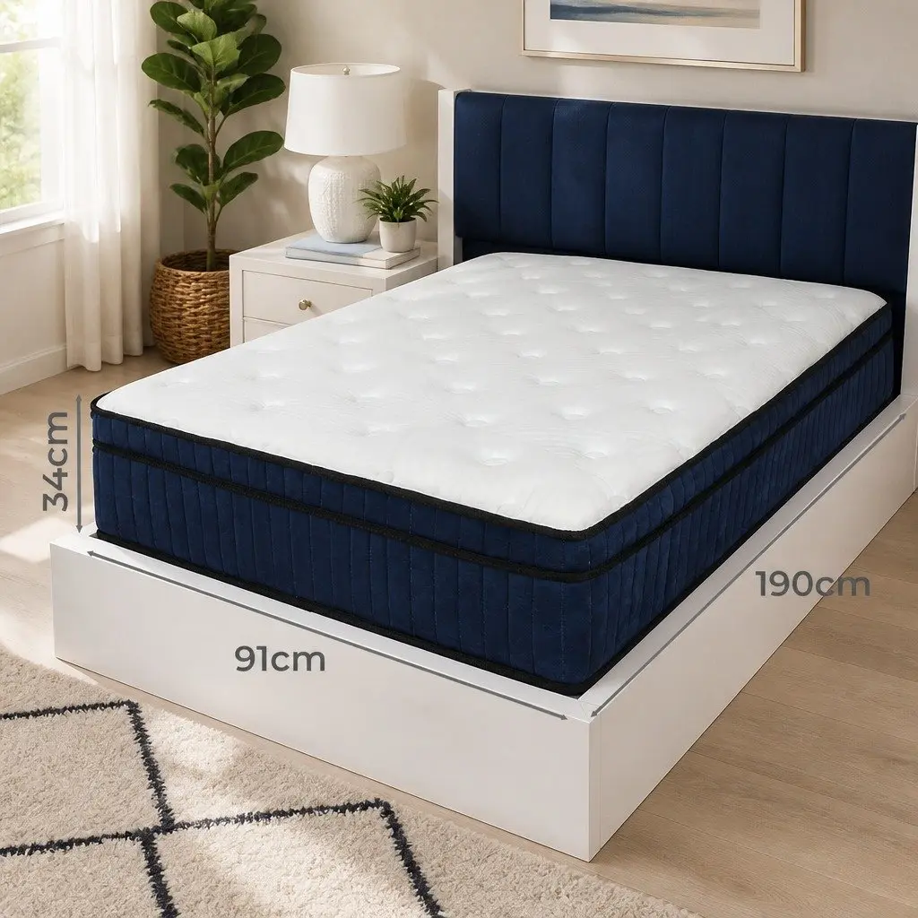 7 Zone Pocket Spring Mattress Single Bed Hybrid Foam Orthopedic Support Medium