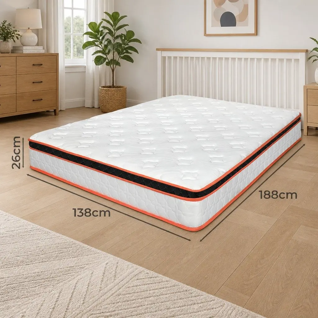 7 Zone Pocket Spring Mattress Medium Firm Double Hybrid Foam Support Orthopedic