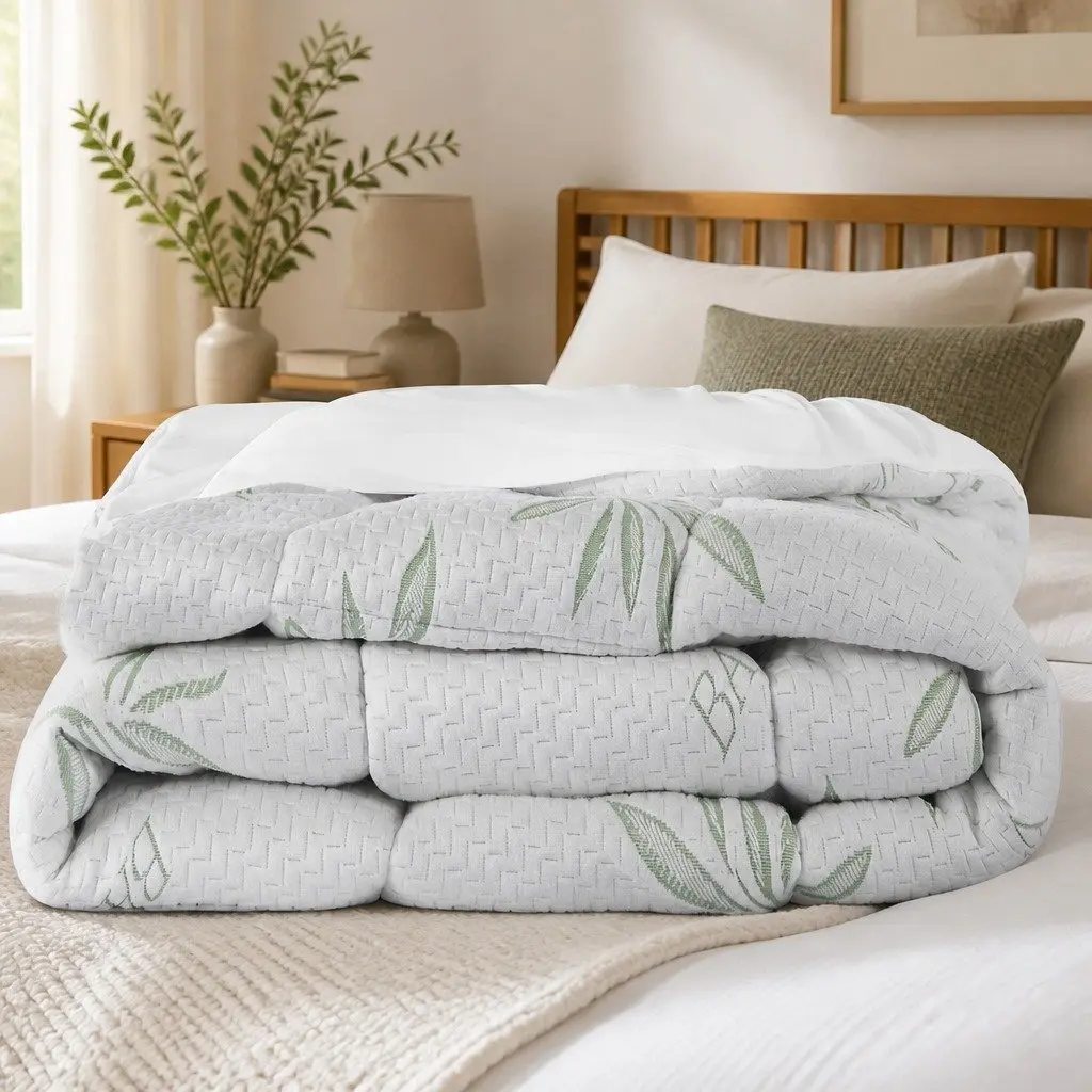 Bamboo Pillowtop Mattress Topper King Size Ultra Soft Cooling Bed Protector