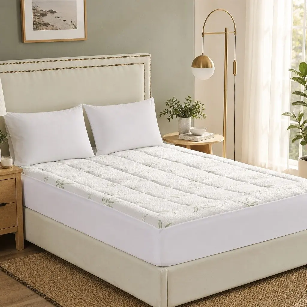 Bamboo Pillowtop Mattress Topper King Size Ultra Soft Cooling Bed Protector