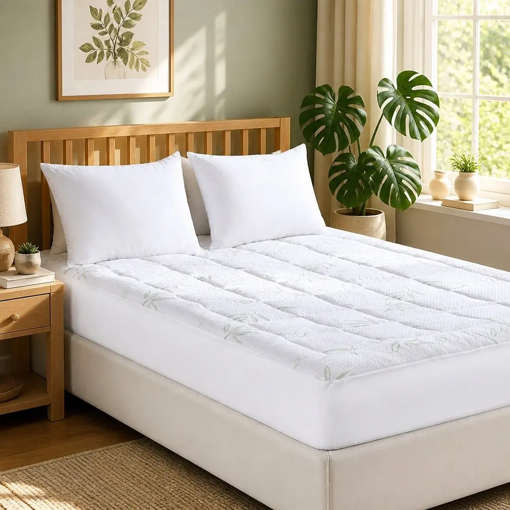Bamboo Pillowtop Mattress Topper King Size Ultra Soft Cooling Bed Protector