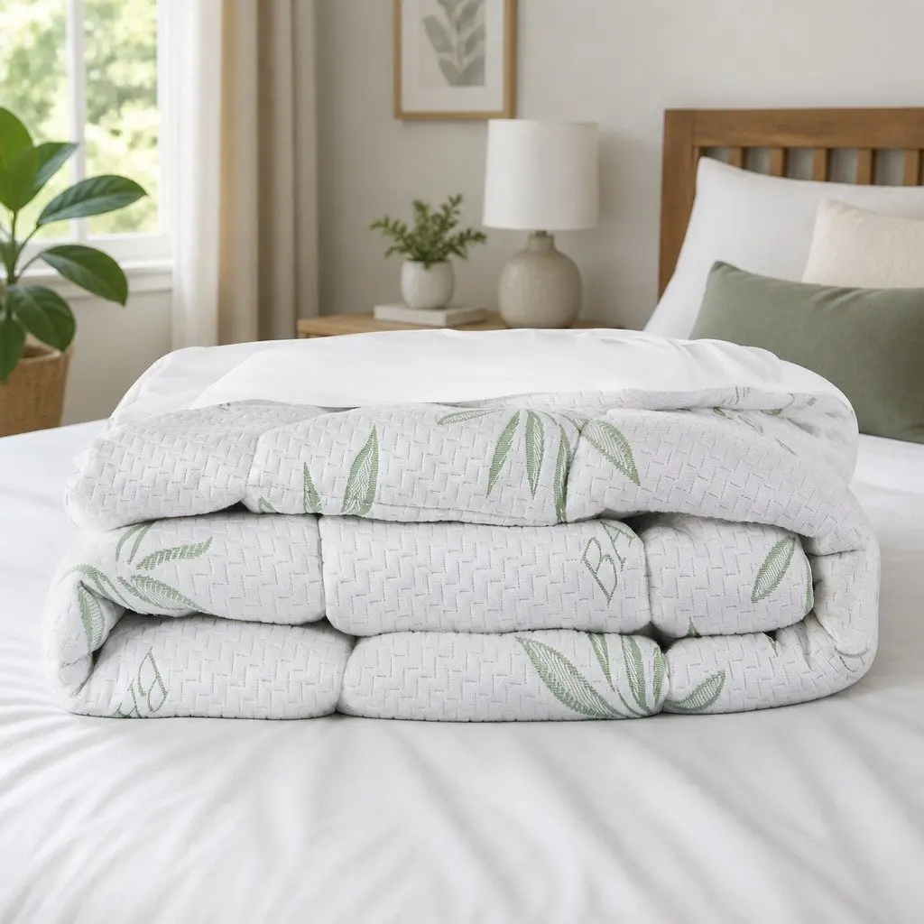 Bamboo Pillowtop Mattress Topper Queen Size Fitted Cooling Sleep Protector