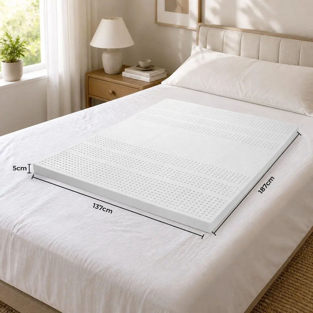 Double Mattress Topper 5cm Latex Bed Topper Queen