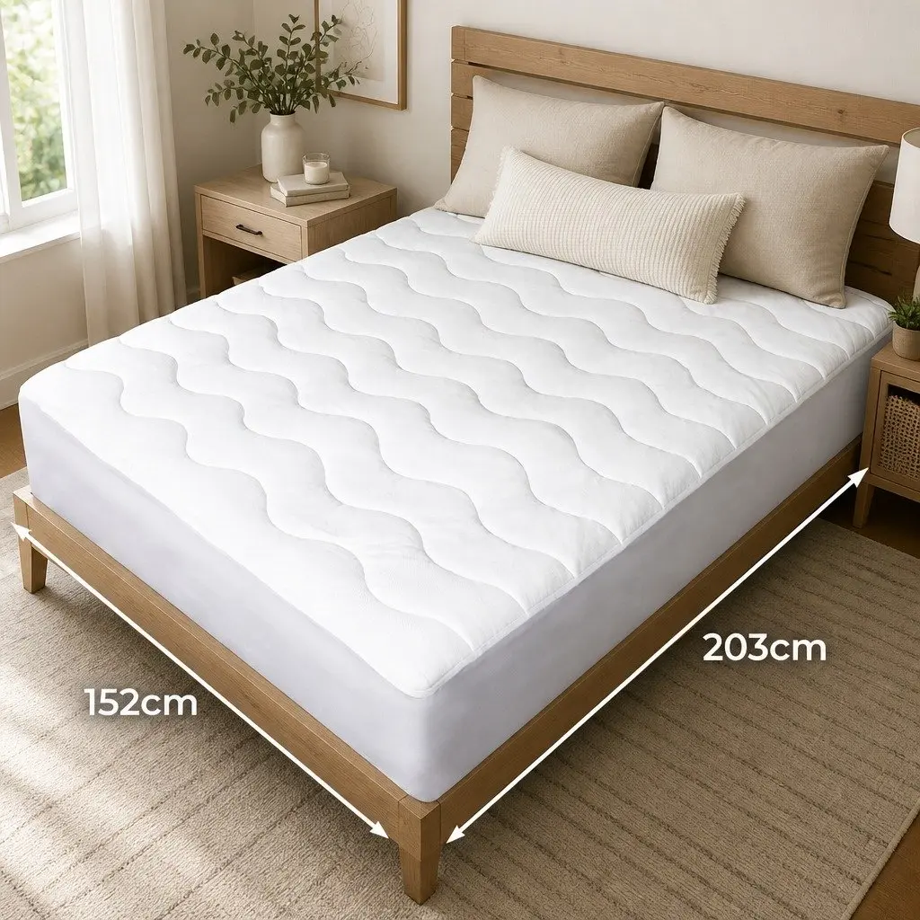 Memory Foam Mattress Topper Queen Size Breathable Cooling Removable Cover Washable