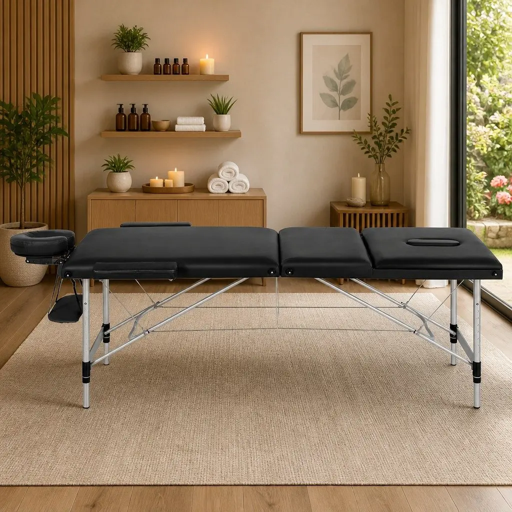 85cm Portable Massage Table in Black